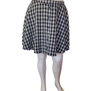 Lily Star black and white plaid skater mini skirt 2x